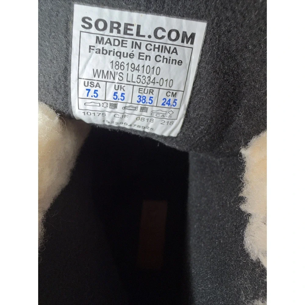 Sorel Sneakchic Alpine Boots Shearling Ankle Size 7.5 Grey Lace Up Booties